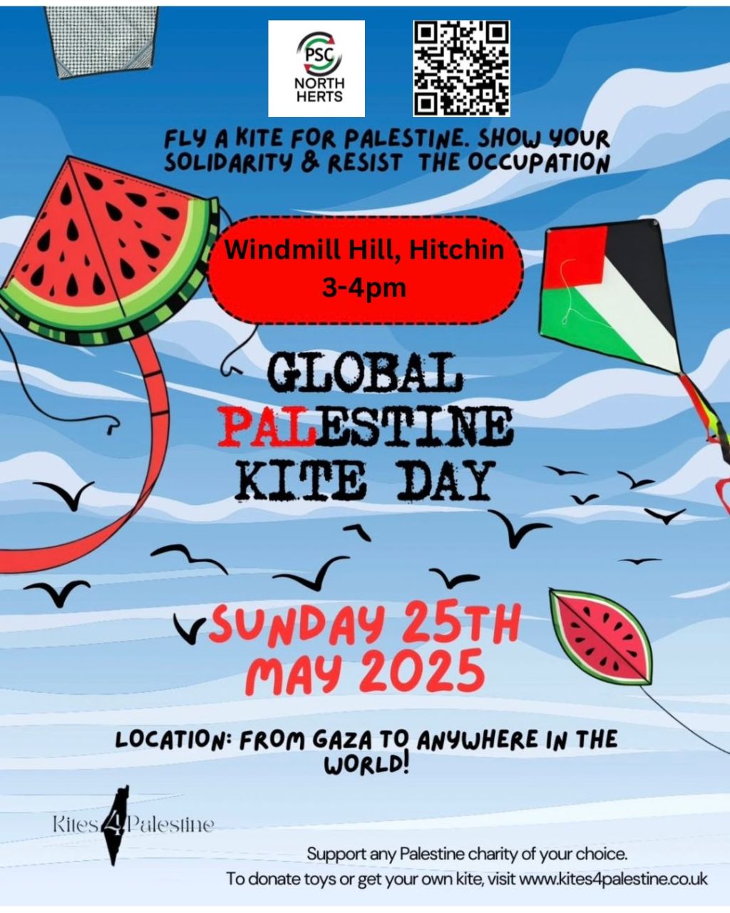 Global Palestine Kite Day – 25 May – Hitchin